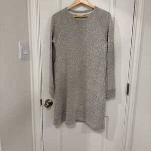 Lou & Grey for Loft Heathered Gray Long Sleeve Sweater Dress Size Small